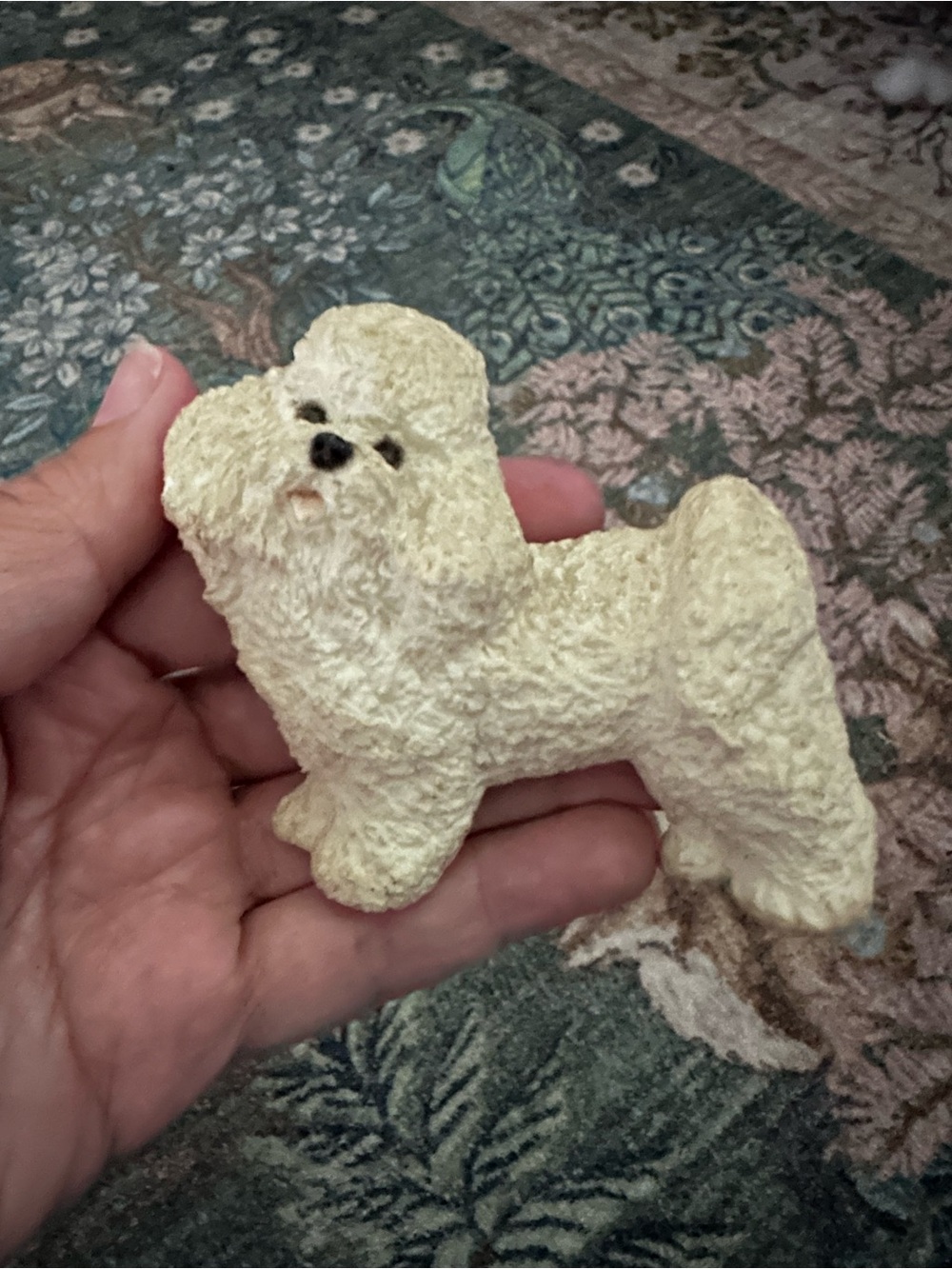 Cream Bichon Frise Dog Figurine – Decorative Pet magnet